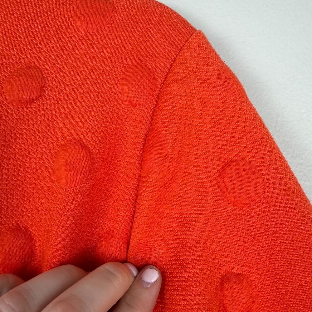 Joy Lab Sweatshirt Womens Small Orange Textured Polka Dot Cut-Out Elbow Crewneck - Picture 11 of 15